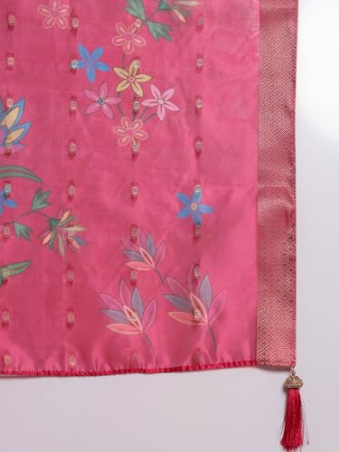 Image of SHOPPING QUEEN Women's Silk Embroidered Kurta Set with Dupatta