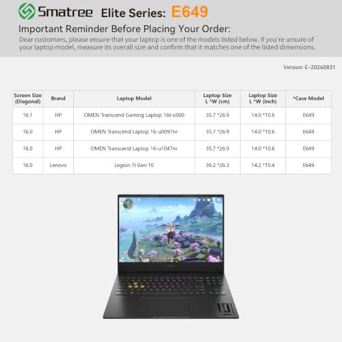 Image of Smatree Laptop Sleeve for 16 inch Lenovo Legion 7i G10 /HP OMEN Transcend