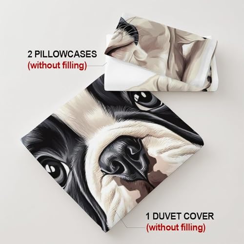 Drap housse microfibre douce bouledogue français avec impression 3D relief - 8