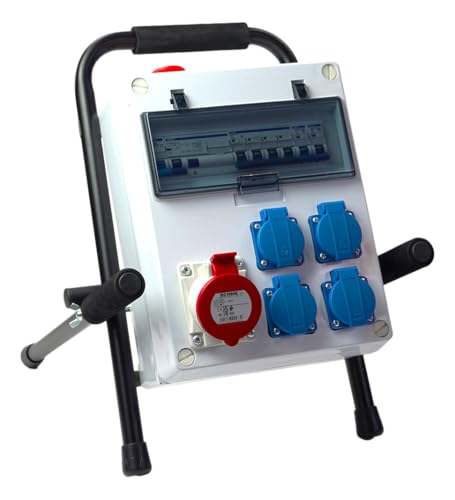 Coffret de chantier 5 prises 40A 400V sur pied