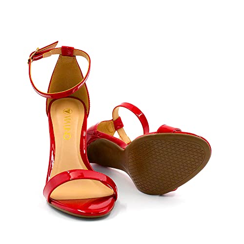 SANDALIA DE SALTO, Via Uno, Scarlet, 35