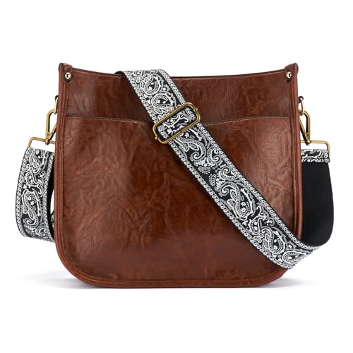 Image of ZOOEASS Bronze Buckles Purse Strap, 2 inch Wide Crossbody Handbag Strap Adjustable Replacement Shoulder Strap Vintage Embroidery
