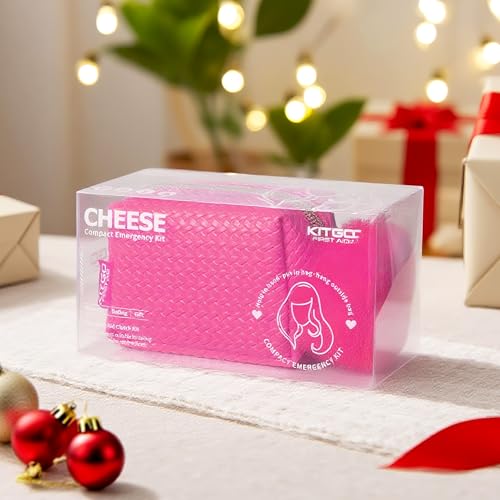 Image of Kitgo Mini First Aid Emergency Clutch Kit -Mother Day Gift Compact Safety Pouch Party Bag with 27 Essential Items for Girl Lady Mother Wife Nurse for Girl Lady Mother Wife Nurse