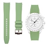 Correas de reloj de goma de silicona con extremo curvo, correas de