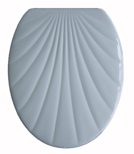 ADOB14850 Shell-Shaped Duroplast Toilet Seat, Manhattan Grey