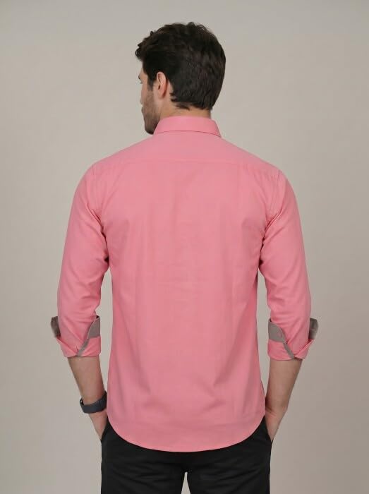 Image of Diverse Men's Cotton Blend Shirt with Pocket Design Spread Collar Full Sleeves Regular Fit and Standard Length | Comfortable Cotton Casual Shirt for Man
