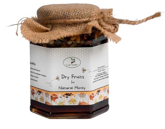 Honey with mix Dry Fruits & Seeds, No Added Sugar, Pure and Natural Dry Fruits & Seeds mixed with Organic Honey, Raw Forest honey, Glass Jar (500 Gram)