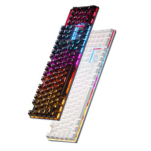 Rhxwfdg Computer Keyboard Gaming, Mechanical Keyboard With Led Backlight, Durable Abs Keycaps/Anti-Ghosting/Spill-Proof Laptop Keyboard For Office Pc Mac(Black) #TOP18
