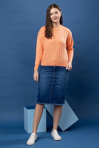 Image of Wear lusso Women's Woolen Cable Knit Pullover Sweater | Full Sleeve Round Neck Winter Wear | 100% Wool Soft & Warm Stylish Sweater for Girls, Ladies & Women | Cozy Casual Winter Fashion