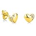 Produktbild Orovi Ohrringe Damen Herz Gelbgold 18 Karat / 750 Gold Ohrstecker Diamant Brilliant 0,02 ct