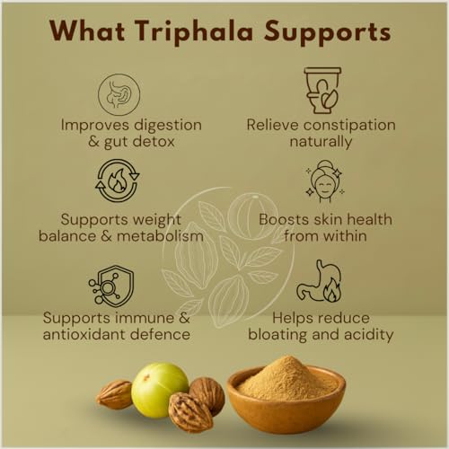 Image of Earthen Story Certified Organic Triphala Powder (200g) | Lab Tested for 180+ Pesticides | Natural Gut Detox & Digestion Support | Amla, Haritaki & Bibhitaki | Vegan, Non-GMO