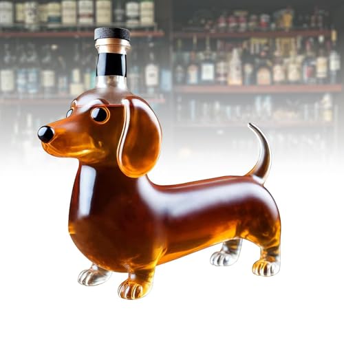 Botella de whisky vacía con forma de Dachshund: decantador de vino para regalo de boda 8