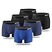 Produktbild QINCAO Boxershorts Herren 6er Pack Männer Unterwäsche Unterhosen Men Retroshorts Boxer Baumwolle (Schwarz, Dunkelblau, Meeresblau, XL)