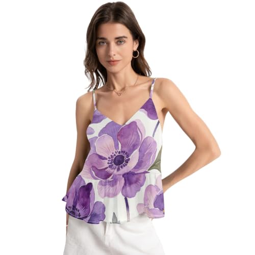Haut de bureau en mousseline de soie violet anémone pour le travail