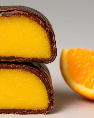 Lemke Marzipanbrot Sunny Orange 120 g – Handgemacht – Edelmarzipan mit fruchtiger Orangennote in Edelbitterschokolade – Premium Marzipan aus Berliner Manufaktur – Feinkost Geschenk