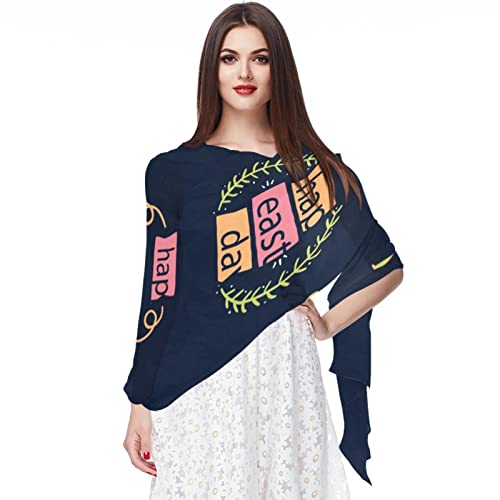 Écharpe pour femme en mousseline de soie longue et légère multicolore