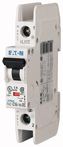 Eaton FAZ-C16/1-NA-DC Interruptor Magnetotérmico FAZ, 16A, 1P, Curva C, para DC, NA, Caja de 2