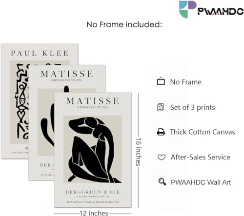 PWAAHDC Set of 3 Matisse Wall Art Prints - Image 3