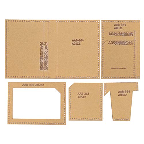 Respicefinem 5Pcs Acrylic Template Ideal for DIY Hand Made Leather Driver's License Bag Pattern Drawing Mold Craft Transparent Durable Acrylic Template for Long Term Use