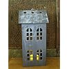 Primitives Supplies for Colonial Salt Box House Candle Lantern Punched Tin Punch Primitive w Candle 8 for Holiday Kitchen Farhouse Home Decor