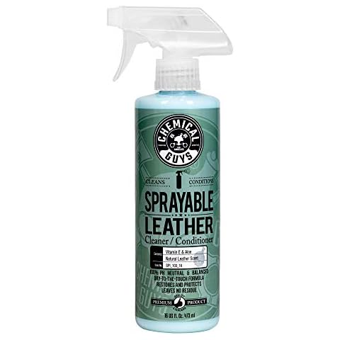 Chemical Guys SPI_103_16 Sprayable Leather Cleaner and Conditioner in One for Car Interiors, Apparel, and More (Works on Natural, Synthetic, Pleather, Faux Leather and More) Leather Scent, 16 fl oz Cover