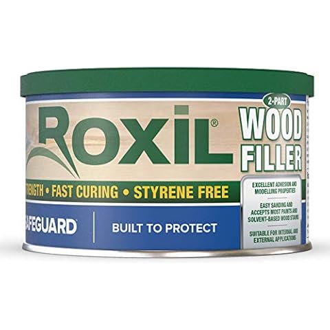 Roxil Wood Filler (White) 220 cm³ Coverage - Premium Quality: Fully Stainable, Vacuum Packed, Low Hazard Formulation, Superior Moulding and Sanding Properties. Easier, Smoother, Kinder Cover