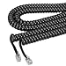 Coiled Phone Cord, Plug/Plug, 25 ft, Black (4 Pack)