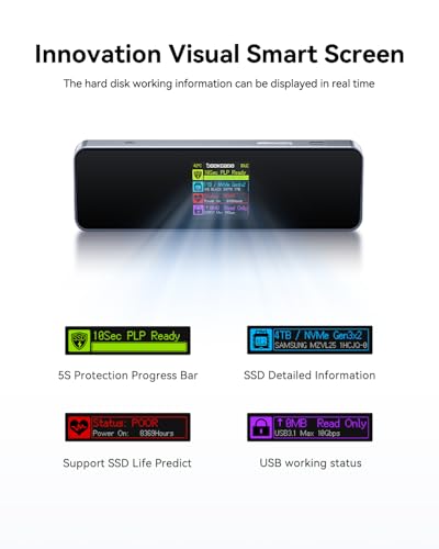 DOCKCASE Visual Smart M.2 NVMe SSD Enclosure US-10S の商品画像 1
