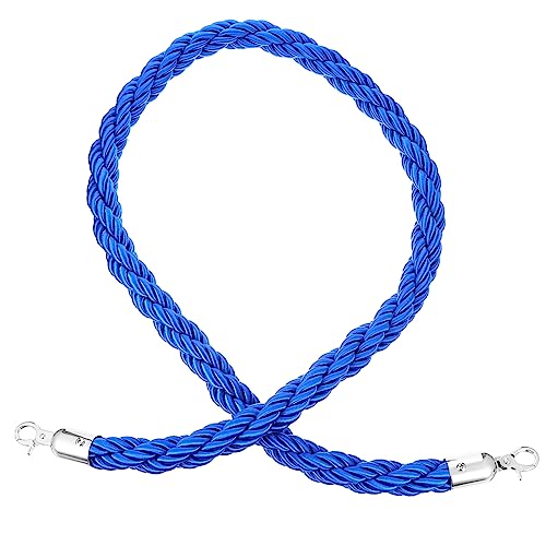 MUCKLILY Isolation Zone Stanchion Crowd Control Rope Line up Strap Rope and Post Banner Stanchion Post Crowd Control Stanchions Post Queue Line Thick Rope for Decking Hook Rope Blue