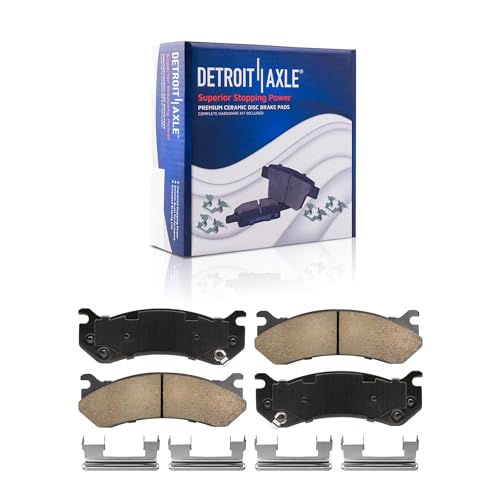 Image of Detroit Axle - Brake Pads for Avalanche Express Suburban Savana Yukon XL 1500 Chevy Tahoe GMC Cadillac Escalade, Front and Rear Ceramic Brake Pads w /Hardware Replacement