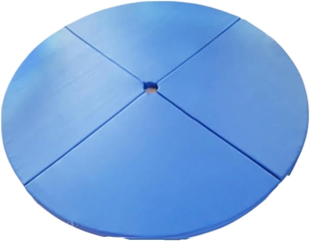 Foldable Pole Dancing Mat Round Workout Gymnastics Pads Anti-Fall Anti-Skid Protection Mat for Pole Dance Safety Mat Yoga Gym(150cm Blue,Thickness 3CM)