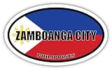 8.5x14 inches Large Zamboanga City Philippines Flag Oval Sticker Construction Machine, Car, Truck, Locker, Wall, Window, Luggage