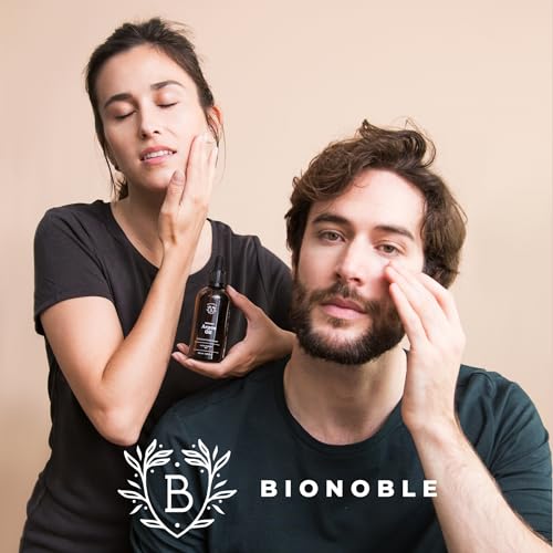 BIONOBLE Arganöl Bio Kaltgepresst in Marokko - Repariert, Nährt, Gegen Falten - Arganöl Haare, Gesicht, Haut - Argan Oil 100% Rein, Natürlich, Ohne Hexan - Glasflasche, Pipette, Pumpe - 50ml