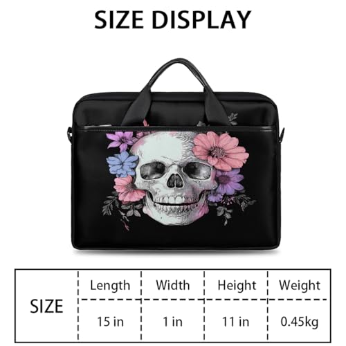 Bolso para laptop Retro Skull Flowers 15 pulgadas slim miniatura 2