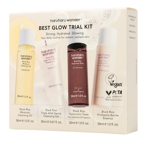 haruharu Wonder Best Glow Trial Kit, Strong, Hydrated, Glowing, Daily Routine, Mini Size, Double Cleansing, Toner, Barrier Essence