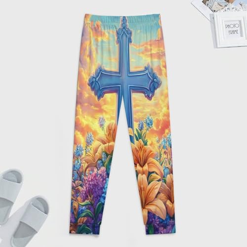Crosss Flower Men's Pajamas Pants Lightweight Sleep Lounge Pant Pjs Bottoms Casual Sleepwear4