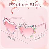 APLZGMG Birthday Glasses for Women, Birthday Girl Heart-Shaped Sunglasses, Pink Stylish Sunglasses with Pearl, Birthdays Party Accessories Outfit Gift for Women Girls - Image 3