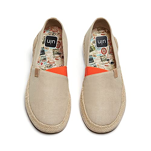 UIN Women's Espadrilles Slip Ons Knitted Lightweight Walking Casual Loafers Comfortable Art Painted Travel Shoes Marbella II