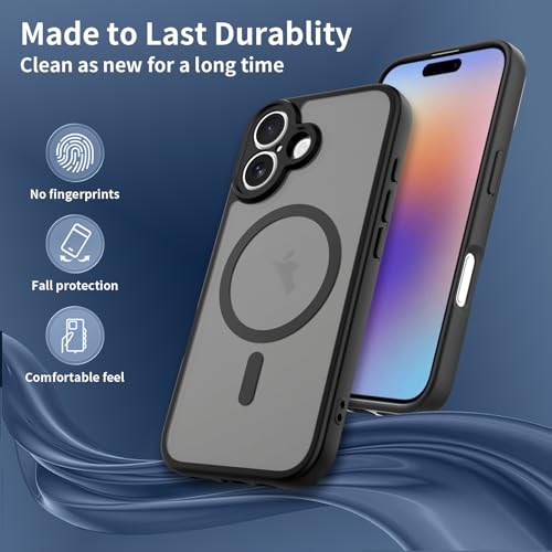 Image of Enflamo for iPhone 17 Case | Matte Frosted Ultra Hybrid | Hard Back Cover Compatible with Mag-Safe | Camera Bump Protection (Black)