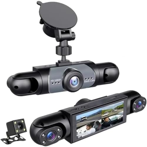 128GB-New Launch Special Saker 4 Channel Dash Cam for Cars 4K Front & 1080P Interior Rear Side Cameras 360 Full View System with Night Vision Parking Mode Loop Recording (with 128GB SD Card)