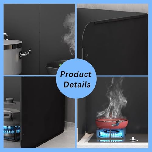 Protector antisalpicaduras de aceite en acero inoxidable con tres paneles plegables 6