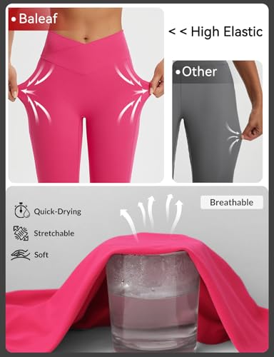 Image of baleaf Capri Leggings for Women Knee Length Yoga Workout Capirs Leggings with Pockets Tummy Control Stretch
