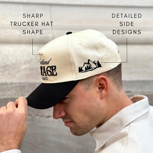 Vintage Western Trucker Cap für Damen und Herren, Ländlich-schicke Kappen für Cowgirls & Cowboys, Camouflage, Denim, bestickte Baumwolle, Snapback