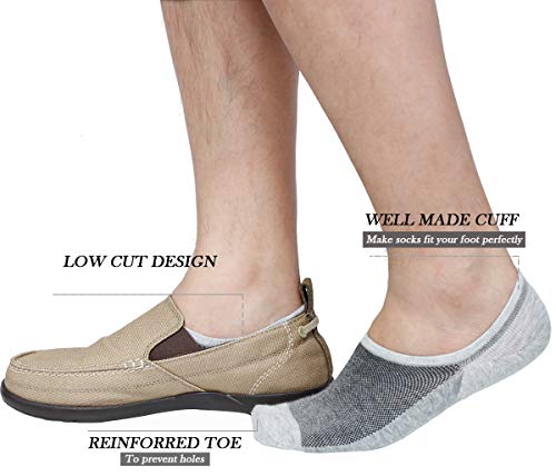 JORMATT Mens Women No Show Socks Mesh Knit Non Slip Cotton Low Cut Casual Socks (Pairs of 6-8)2
