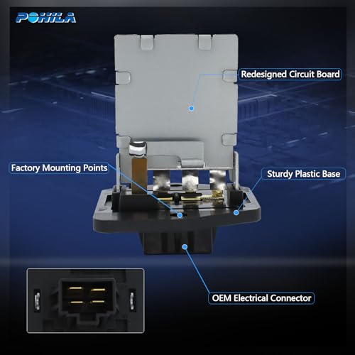 Image of Manual Temp Control Blower Motor Fan Resistor Compatible with 2012-2017 Accent,2012-2016 Veloster Replaces 4P1800 RU854 RU-854 971281R000 JA1922