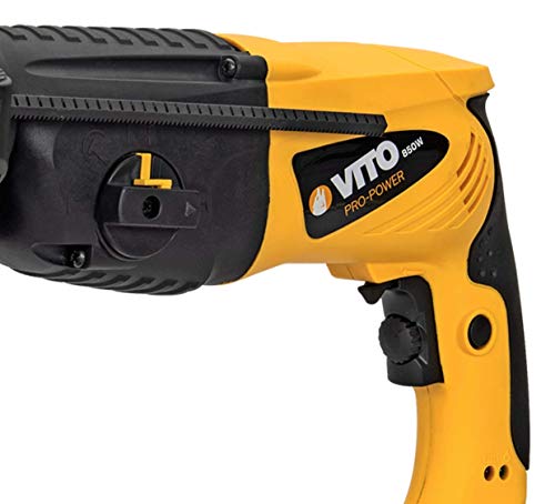 VITO Pro-Power Kombihammer (VIMP850 SDS-Plus) Bohrhammer | Meisselhammer 850W 2,75J, Kombihammer mit 4 Funktionen… – Bild 4