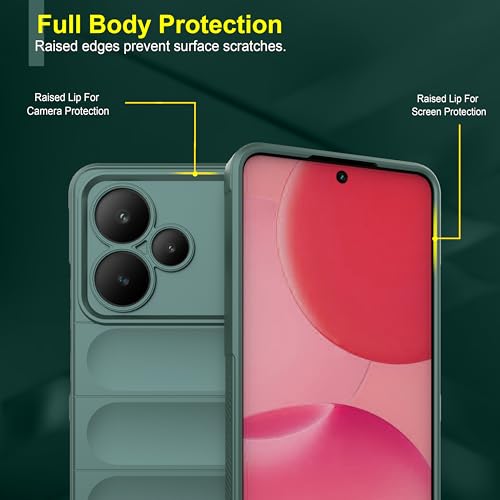 Image of Zapcase Back Case Cover for Realme P4 5G | Compatible for Realme P4 5G Back Cover | Liquid Silicon Magic Case with Camera Protection | Dark Green