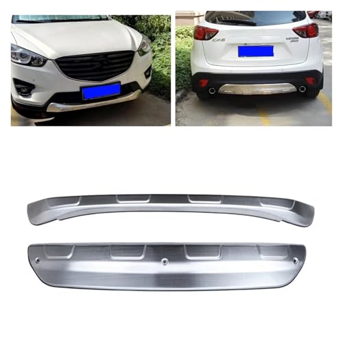 マツダ CX-5 CX5 2012-2016 ステンレス鋼牽引泥フェンダーカバーパネルフロントスポイラー + リアバンパーディフューザーガードスキッドプレートリップ