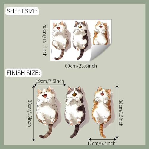 Vinilos decorativos Achang con diseño de gatos felices en acuarela miniatura 2