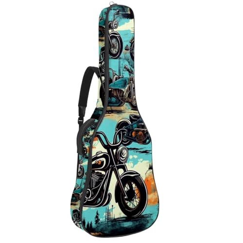 Étui guitare acoustique vintage Moto 74 rembourré contre les chocs de transport
